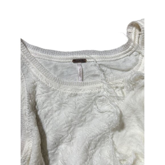 NEW Free People M Ivory Textured Fringe Knit Tank Top Sweater Boho Chic Design - Picture 12 of 15